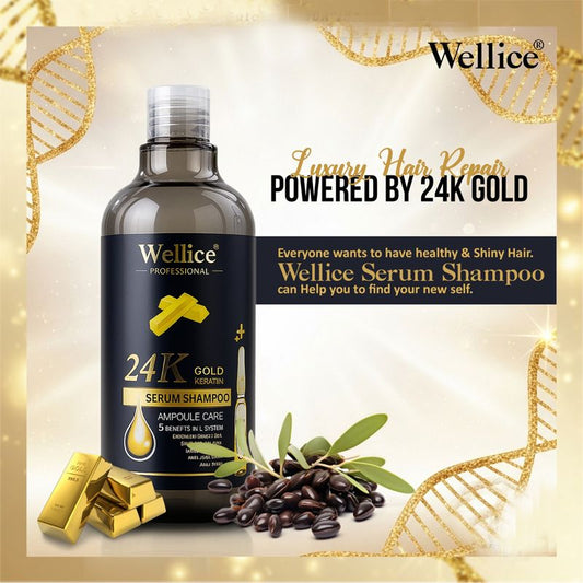 Original Wellice 24K Gold Keratin Serum Shampoo