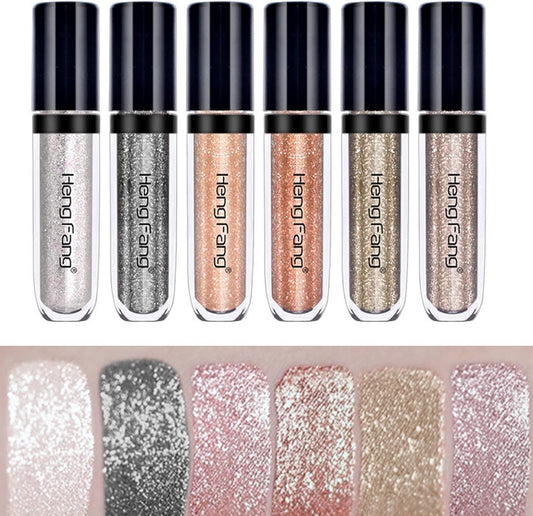 HENG FANG Diamond Glitter Eyeshadow Set – 6 Colors