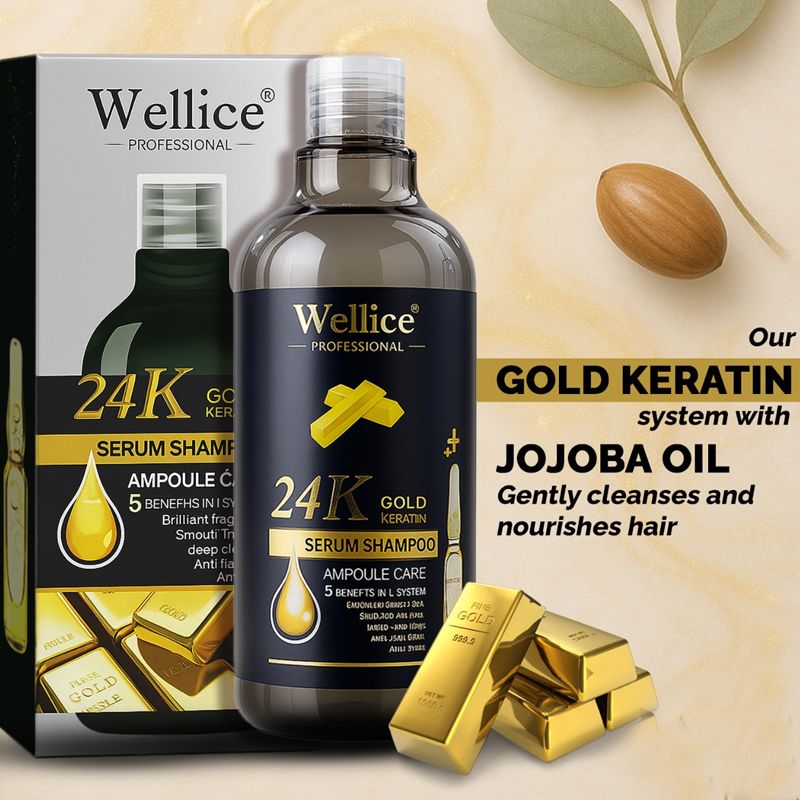Original Wellice 24K Gold Keratin Serum Shampoo